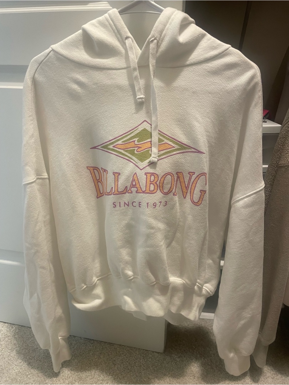 Billabong Cream Hoodie with Pastel Logo